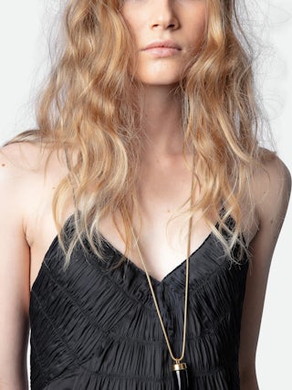 Rayonne Satin Dress - Women's long black dress