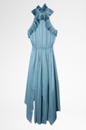 Rimba Silk Dress - Women's blue silk dress