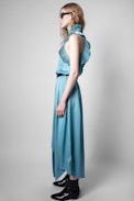 Rimba Silk Dress - Women's blue silk dress
