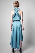 Rimba Silk Dress - Women's blue silk dress