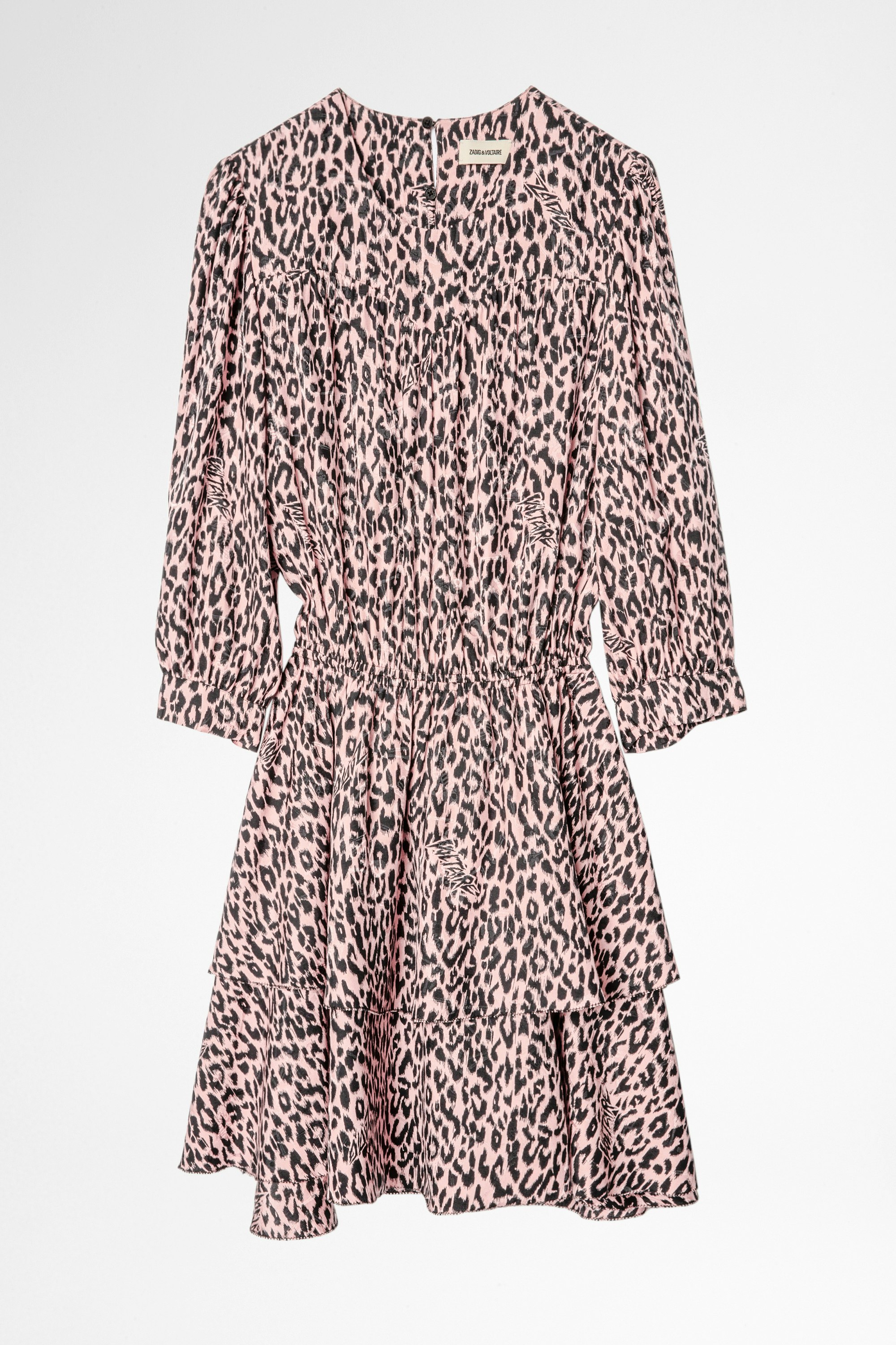 Rooka Skeleton Silk Dress Women’s leopard print ruffled mini dress