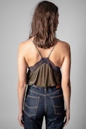 Christy Velvet Camisole - Women's green velvet camisole
