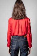 Camicetta di Raso Tink - Tunica satinata rossa donna