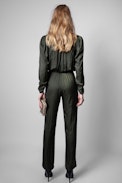 Captain Satin Jumpsuit - Women's black satin jumpsuit