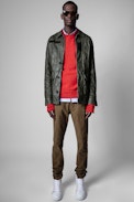David Velvet Trousers - Men’s beige corduroy trousers