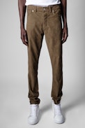 David Velvet Trousers - Men’s beige corduroy trousers