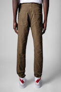 David Velvet Trousers - Men’s beige corduroy trousers