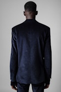 Viks Velvet Jacket - Men's navy blue velvet jacket