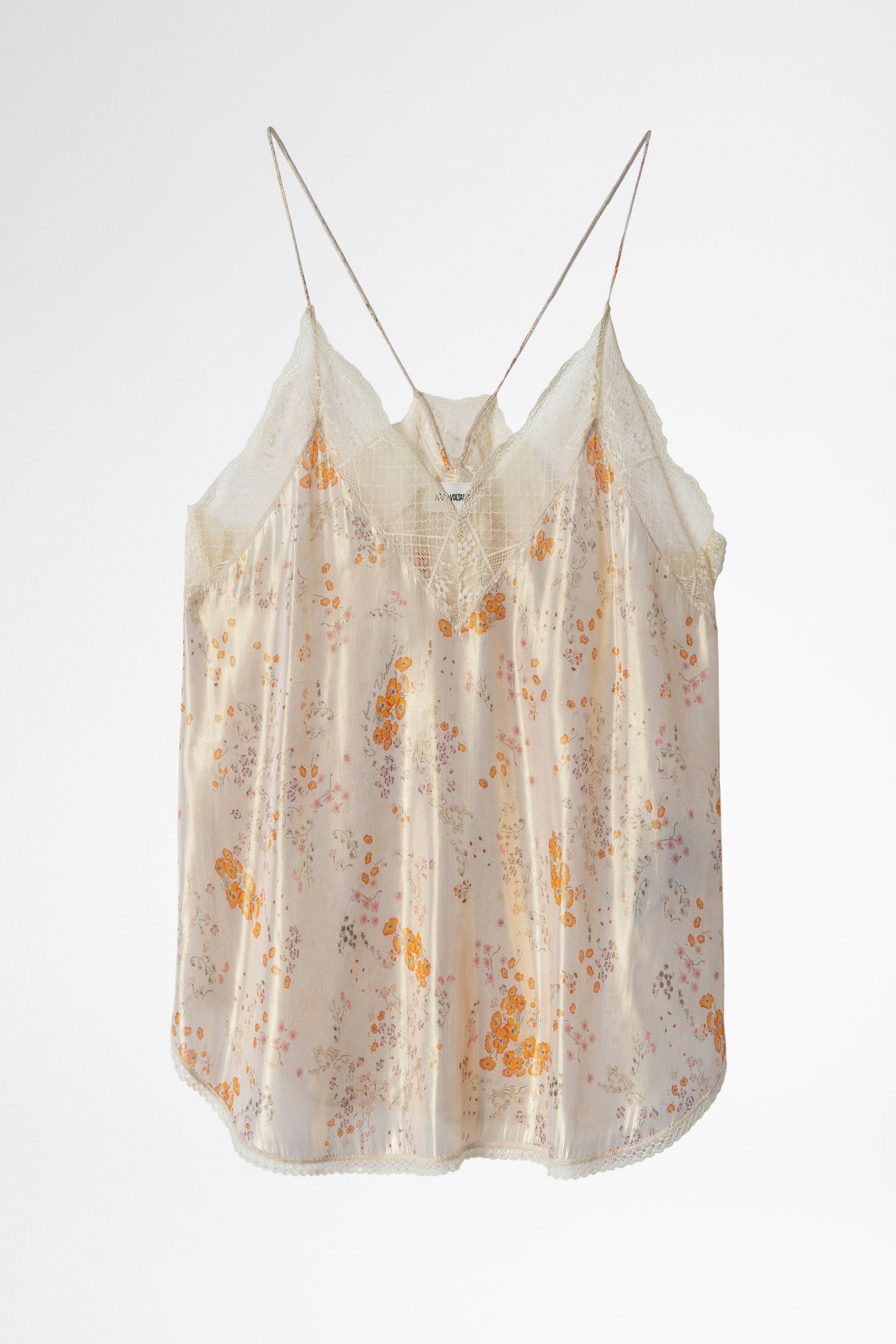 Christy Lame Camisole Women's iridescent beige camisole