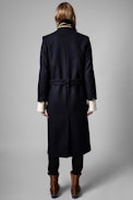 Abrigo Monaco - Abrigo de mujer de lana azul marino