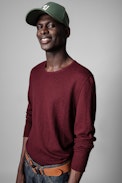 Pullover Teiss Kashmir - Herrenpullover aus bordeauxrotem Kaschmir