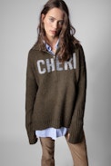 Almy Cheri Sweater - Women's Cheri khaki wool sweater