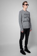 Kennedy La Faute À Voltaire Sweater - Men’s grey merino wool La Faute à Voltaire sweater.