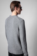 Kennedy La Faute À Voltaire Sweater - Men’s grey merino wool La Faute à Voltaire sweater.