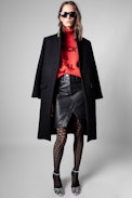 Jersey Alma - Jersey de mujer rojo de cuello vuelto Rock and roll
