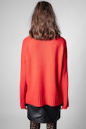 Jersey Alma - Jersey de mujer rojo de cuello vuelto Rock and roll