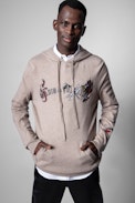 Clay Sweater - Men's beige cashmere hoodie