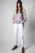 Multicoloured Sunday Sweater - Woman’s Zadig&Voltaire multicoloured round neck sweater.