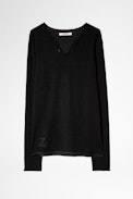 Pull Monastir Tina - Pull noir femme en laine mérinos