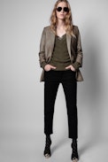 Brumy Sweater - Women’s khaki wool sweater