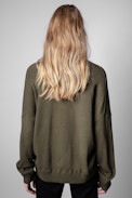 Brumy Sweater - Women’s khaki wool sweater