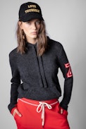 Mina Cashmere ZV Hoodie - Women’s grey hooded cashmere sweater