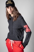 Mina Cashmere ZV Hoodie - Women’s grey hooded cashmere sweater