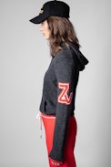 Mina Cashmere ZV Hoodie - Women’s grey hooded cashmere sweater