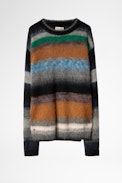 Loris Striped Sweater - Men’s wool and mohair sweater with multicoloured stripes