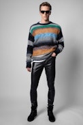 Loris Striped Sweater - Men’s wool and mohair sweater with multicoloured stripes