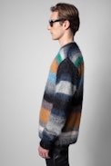 Loris Striped Sweater - Men’s wool and mohair sweater with multicoloured stripes
