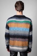 Loris Striped Sweater - Men’s wool and mohair sweater with multicoloured stripes