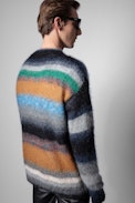 Loris Striped Sweater - Men’s wool and mohair sweater with multicoloured stripes