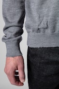 Jersey Vasko Patch - Jersey negro de hombre de lana merina con coderas
