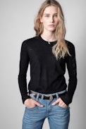 Miss Arrow Cashmere Sweater - Women's black cashmere sweater