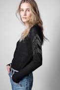 Miss Arrow Cashmere Sweater - Women's black cashmere sweater