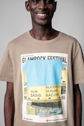 Photoprint Ted T-shirt - Men's beige cotton T-shirt
