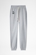 Steevy Trackpants - Woman’s flecked grey tracksuit bottoms