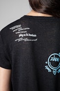 Walk Multicusto T-shirt Leinen - Women’s black happy print T-shirt