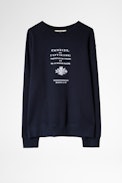 Sweatshirt Simba Zadig ou la Destinée - Herren-Sweatshirt aus tintenblauer Baumwolle mit Print Zadig ou la Destinée