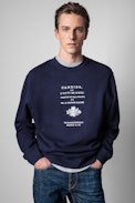 Sweatshirt Simba Zadig ou la Destinée - Herren-Sweatshirt aus tintenblauer Baumwolle mit Print Zadig ou la Destinée