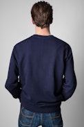 Sweatshirt Simba Zadig ou la Destinée - Herren-Sweatshirt aus tintenblauer Baumwolle mit Print Zadig ou la Destinée