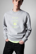 Simba Zadig Ou La Destinée Sweatshirt - Men’s grey marl cotton printed Zadig Ou La Destinée sweatshirt