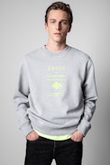 Simba Zadig Ou La Destinée Sweatshirt - Men’s grey marl cotton printed Zadig Ou La Destinée sweatshirt