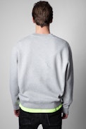 Simba Zadig Ou La Destinée Sweatshirt - Men’s grey marl cotton printed Zadig Ou La Destinée sweatshirt