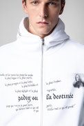 Felpa Ghost - Felpa in cotone bianco con zip da uomo