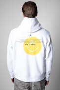 Felpa Ghost - Felpa in cotone bianco con zip da uomo