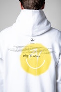 Felpa Ghost - Felpa in cotone bianco con zip da uomo