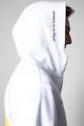 Felpa Ghost - Felpa in cotone bianco con zip da uomo