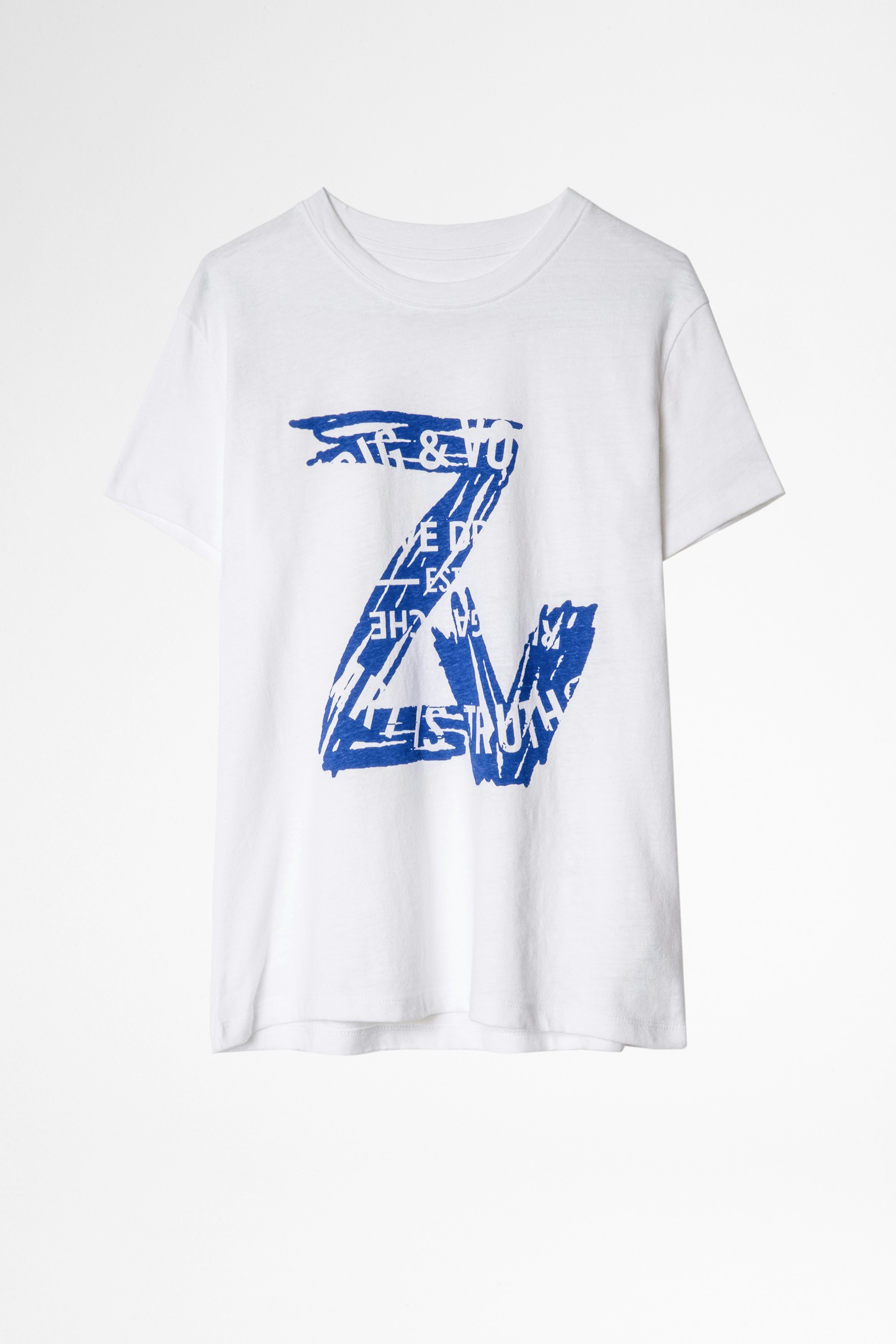 Camiseta Zoe ZV New Blason Camiseta blanca de algodón con blasón ZV